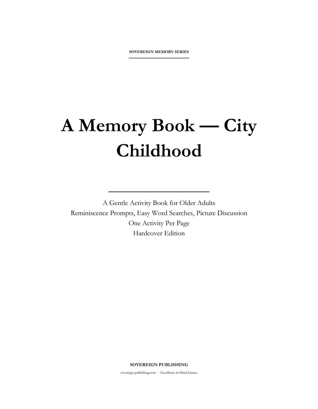 A Memory Book — A City Childhood — Digital Edition
