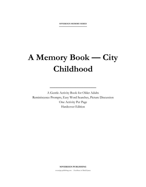 A Memory Book — A City Childhood — Digital Edition