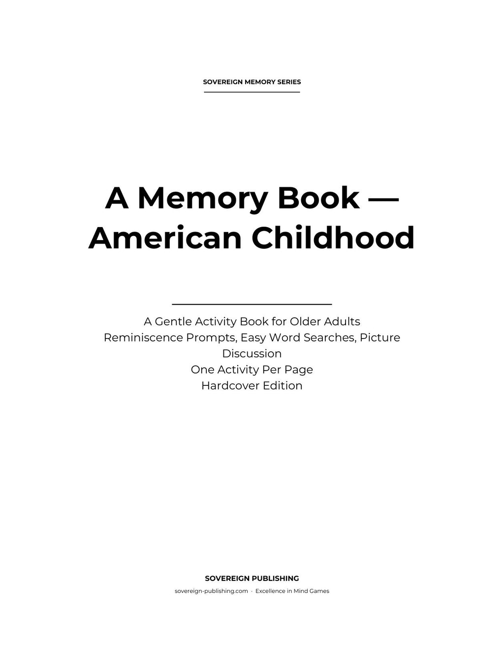 A Memory Book — An American Childhood — Digital Edition