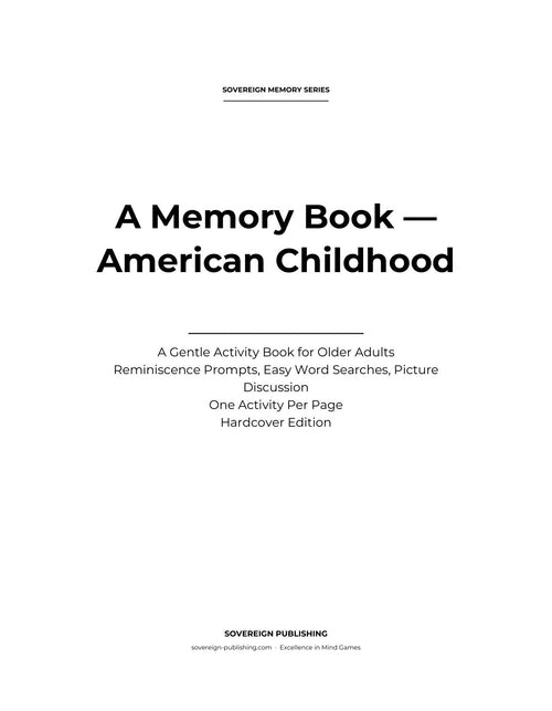 A Memory Book — An American Childhood — Digital Edition