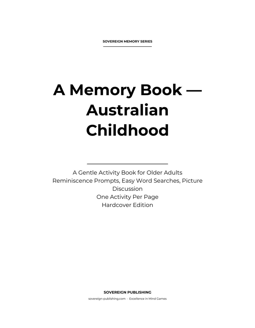 A Memory Book — An Australian Childhood — Digital Edition