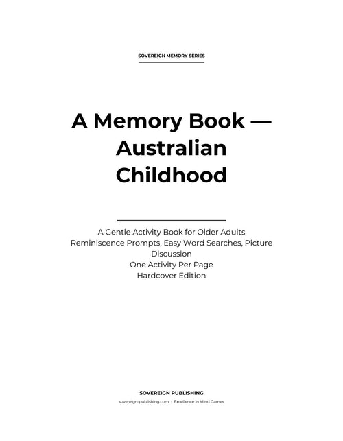 A Memory Book — An Australian Childhood — Digital Edition