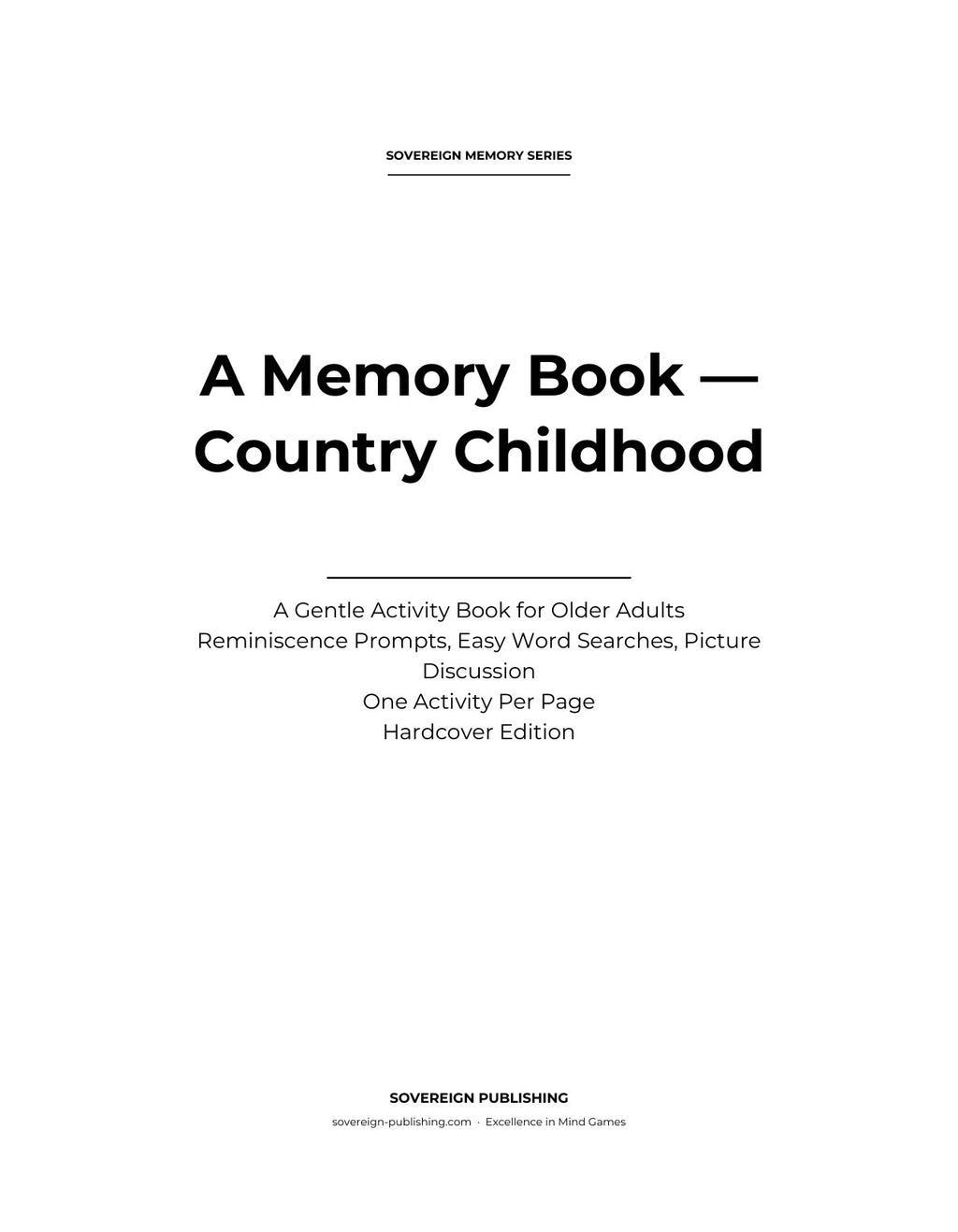 A Memory Book — A Country Childhood — Digital Edition