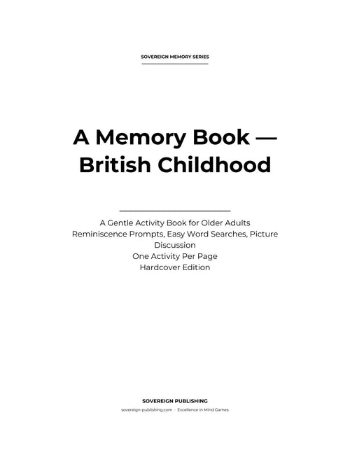 A Memory Book — A British Childhood — Digital Edition