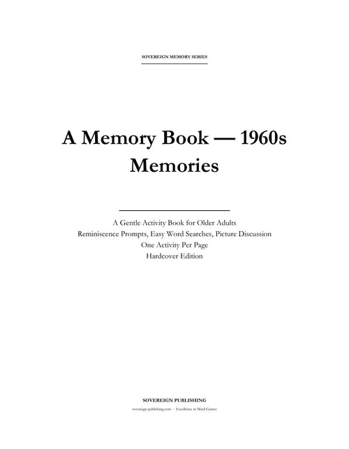 A Memory Book — 1960s Memories — Digital Edition