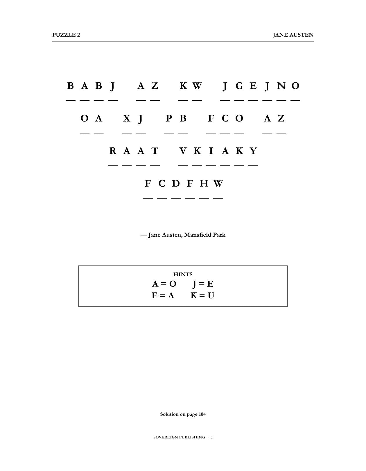 Cryptograms — Jane Austen — Digital Edition