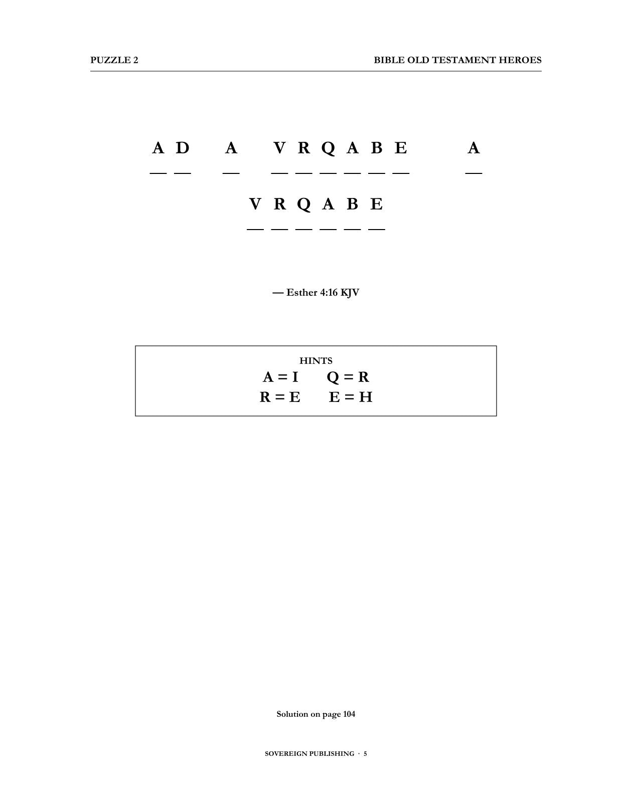 Cryptograms — Bible Old Testament Heroes — Digital Edition