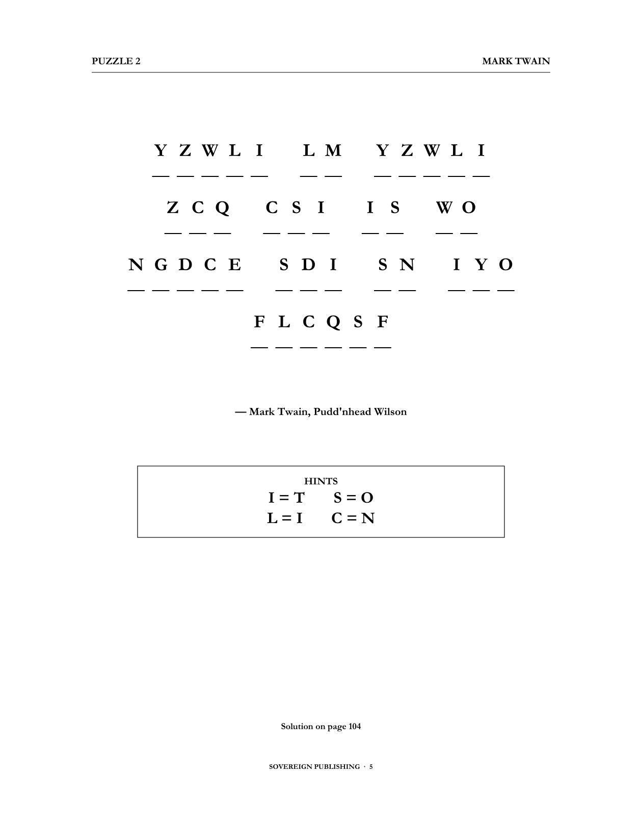 Cryptograms — Mark Twain — Digital Edition