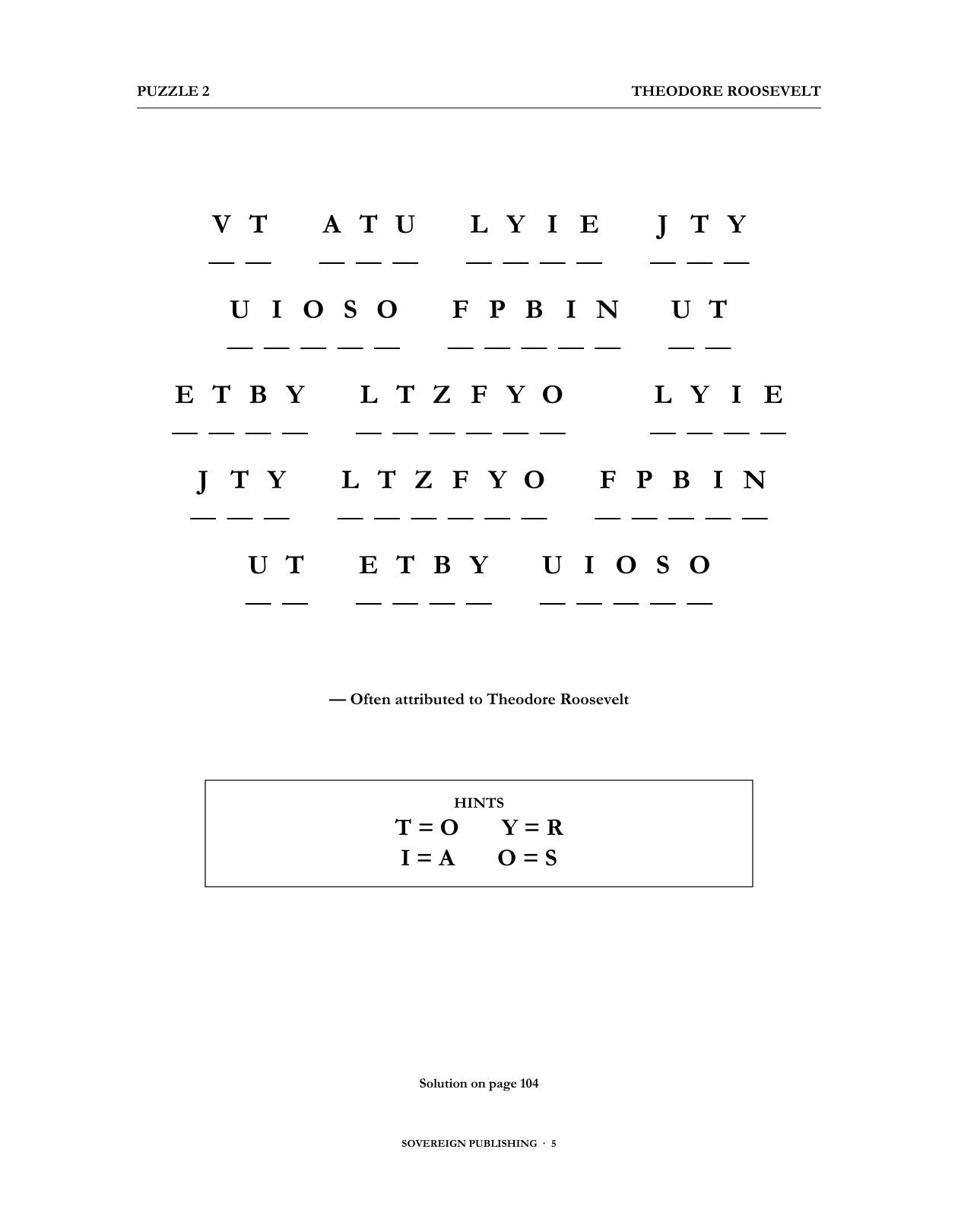 Cryptograms — Theodore Roosevelt — Digital Edition