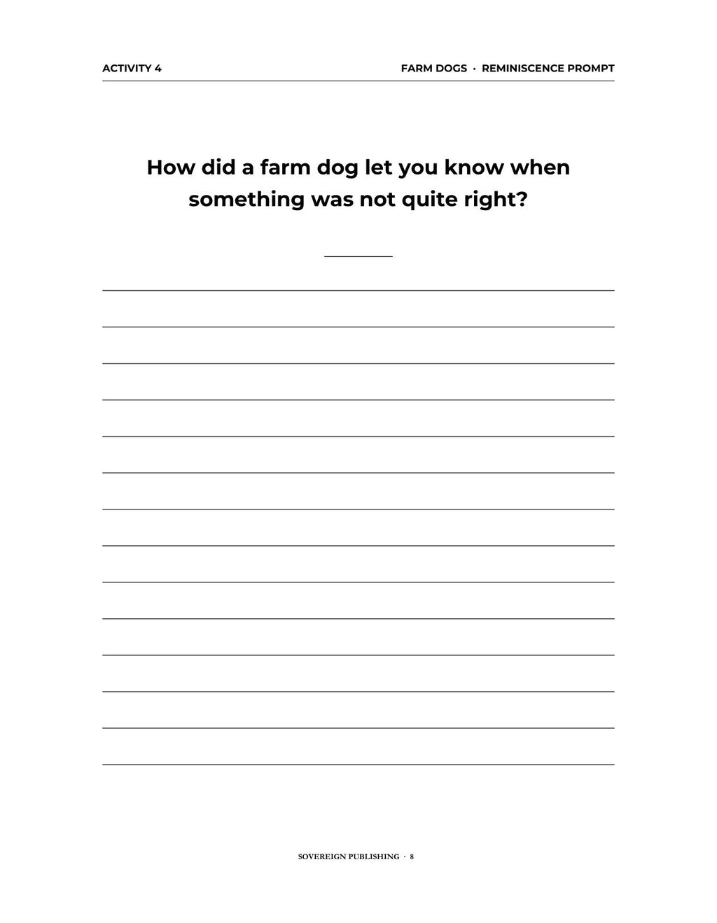 A Memory Book — Country Pets and Animals — Digital Edition