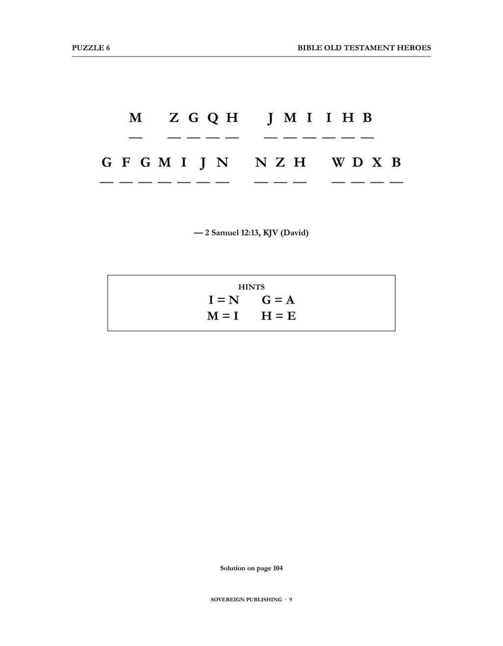 Cryptograms — Bible Old Testament Heroes — Digital Edition