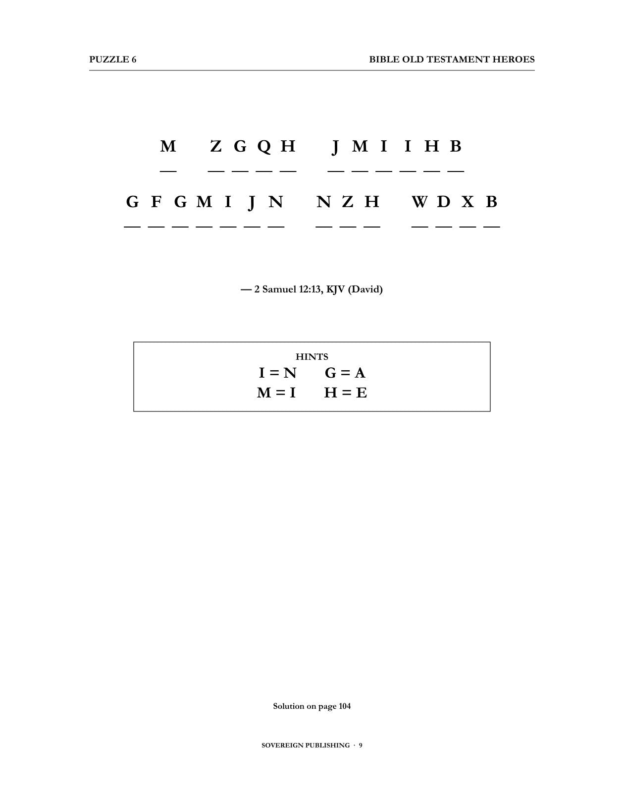 Cryptograms — Bible Old Testament Heroes — Digital Edition