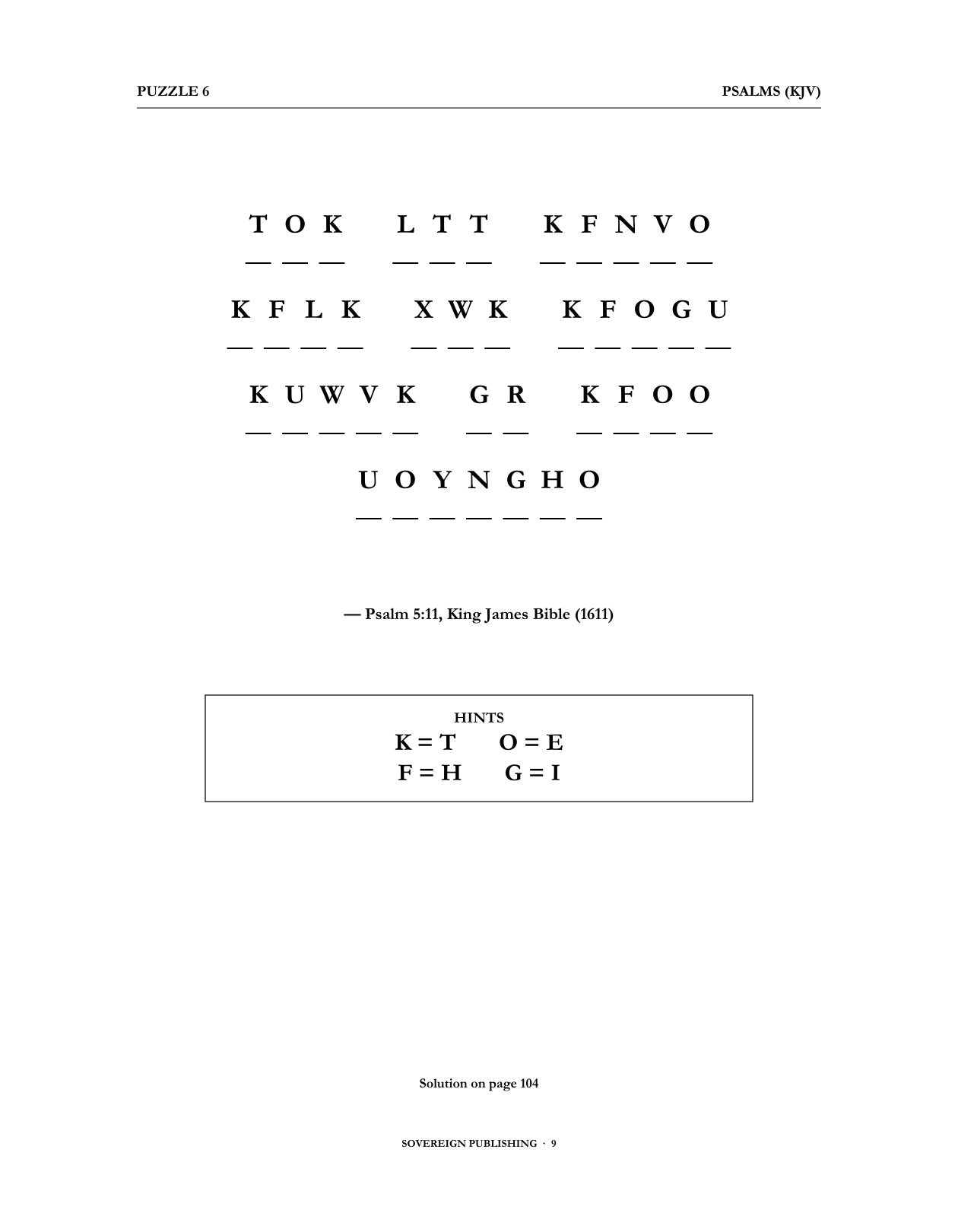 Cryptograms — Psalms (KJV) — Digital Edition