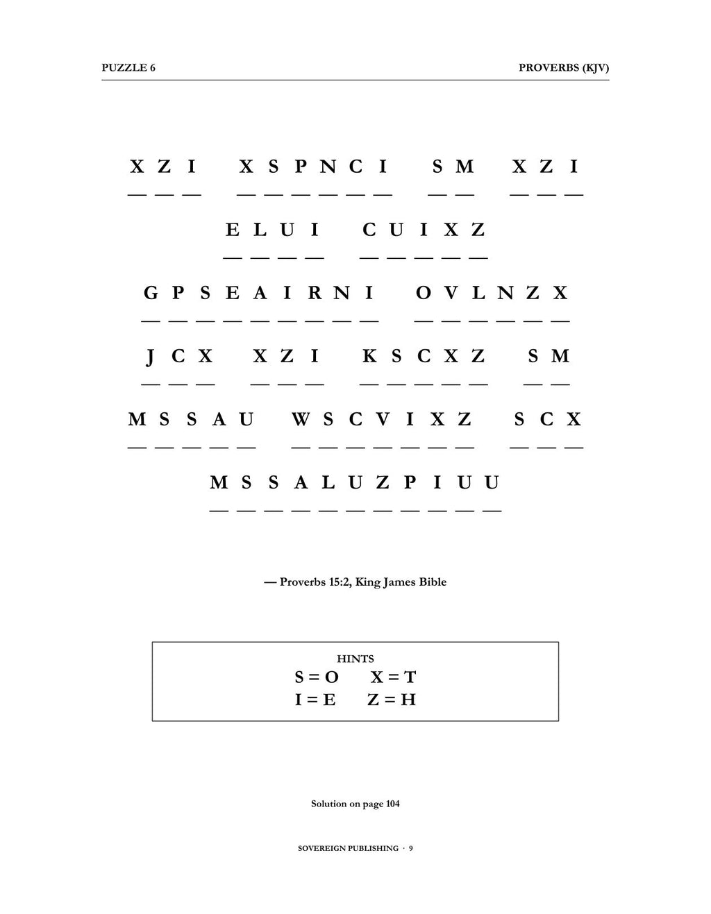Cryptograms — Proverbs (KJV) — Digital Edition