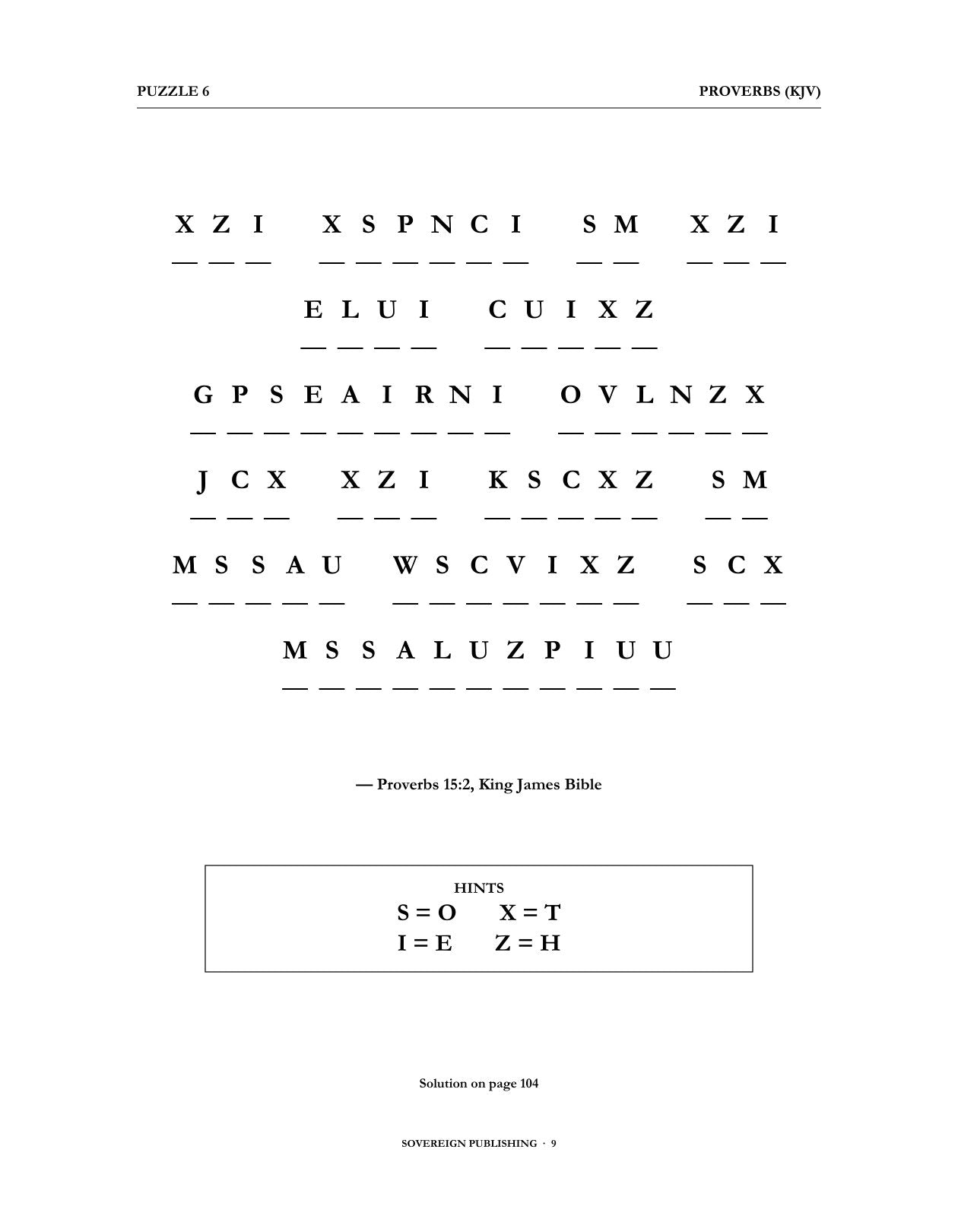 Cryptograms — Proverbs (KJV) — Digital Edition