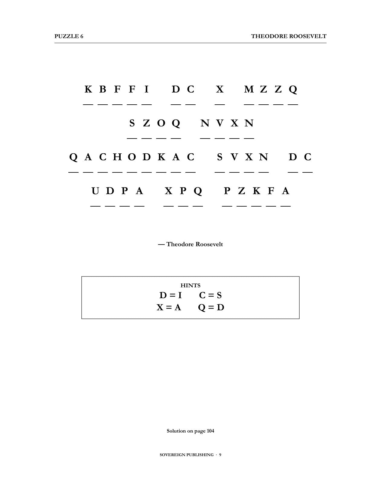 Cryptograms — Theodore Roosevelt — Digital Edition
