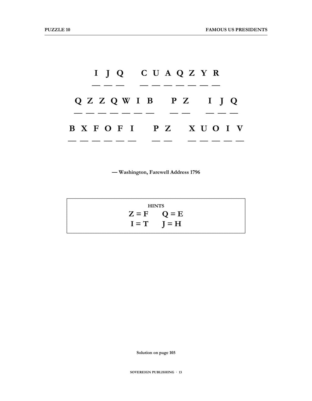 Cryptograms — Famous US Presidents — Digital Edition