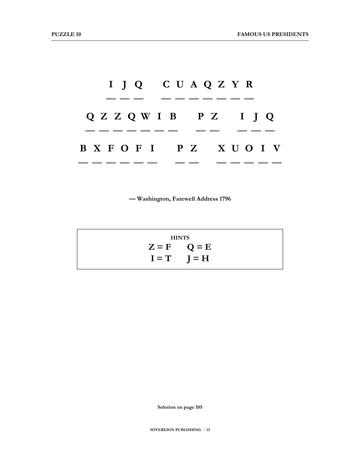 Cryptograms — Famous US Presidents — Digital Edition