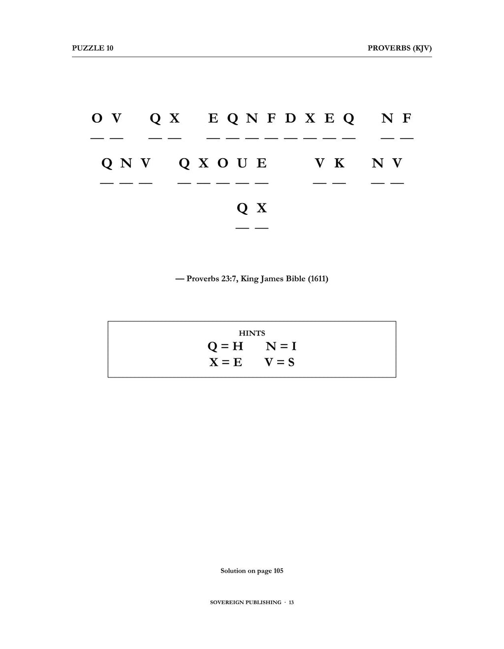 Cryptograms — Proverbs (KJV) — Digital Edition