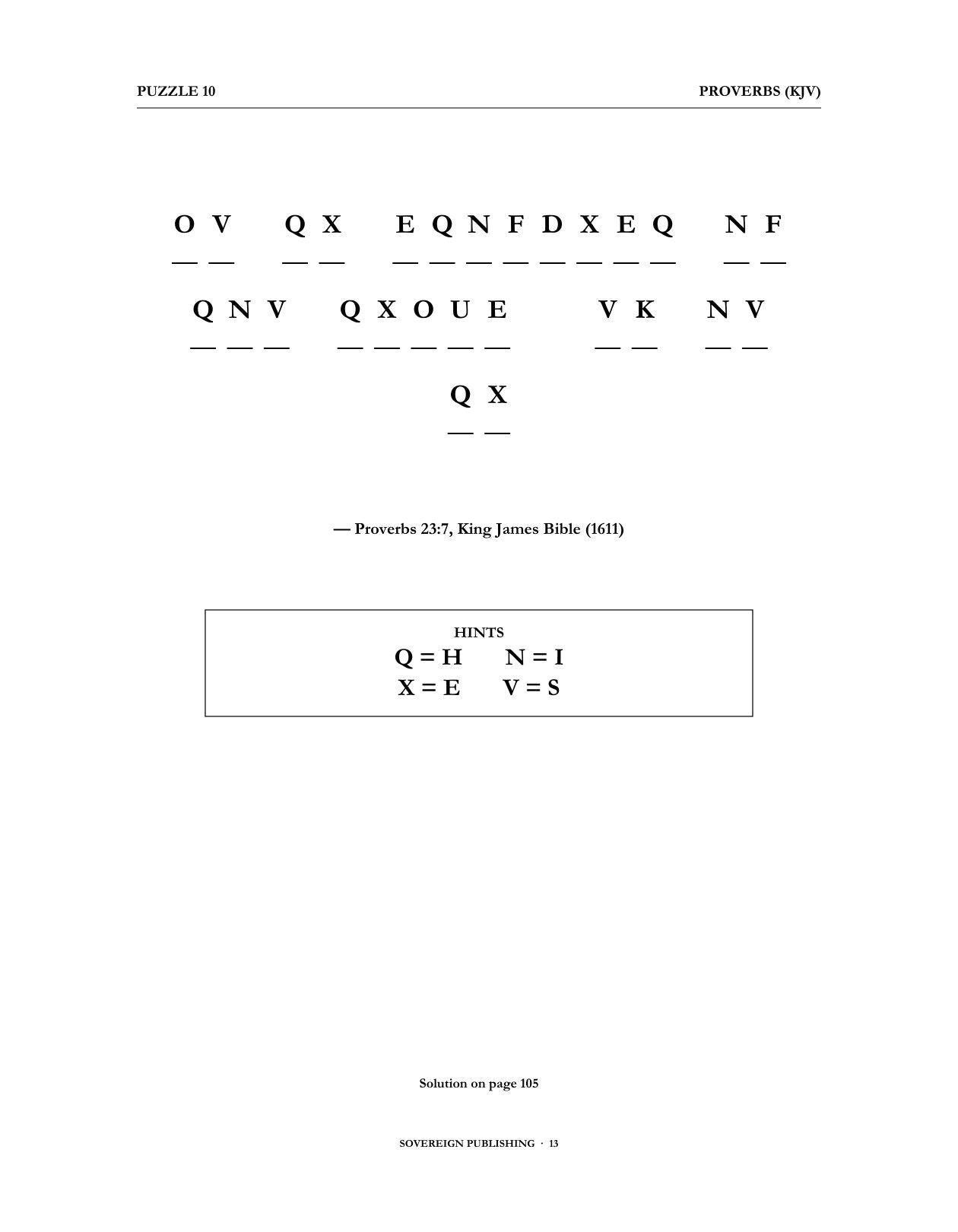 Cryptograms — Proverbs (KJV) — Digital Edition