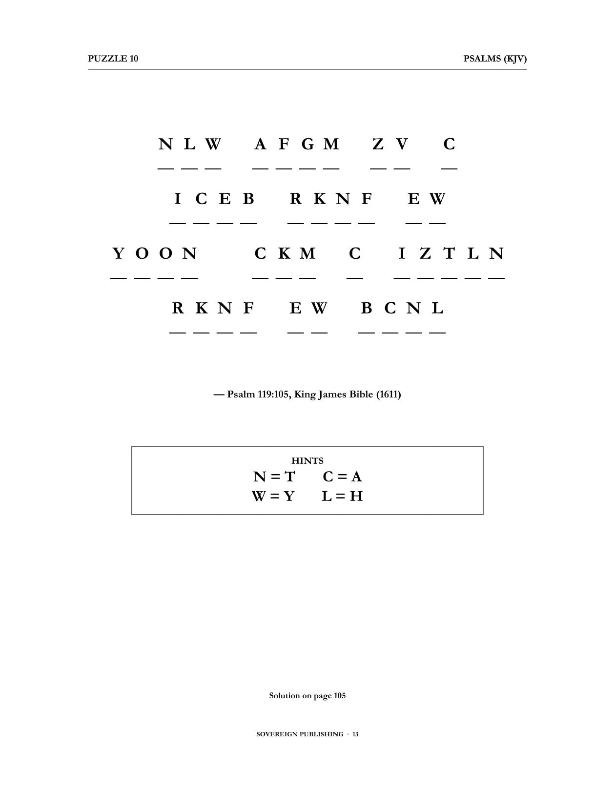 Cryptograms — Psalms (KJV) — Digital Edition