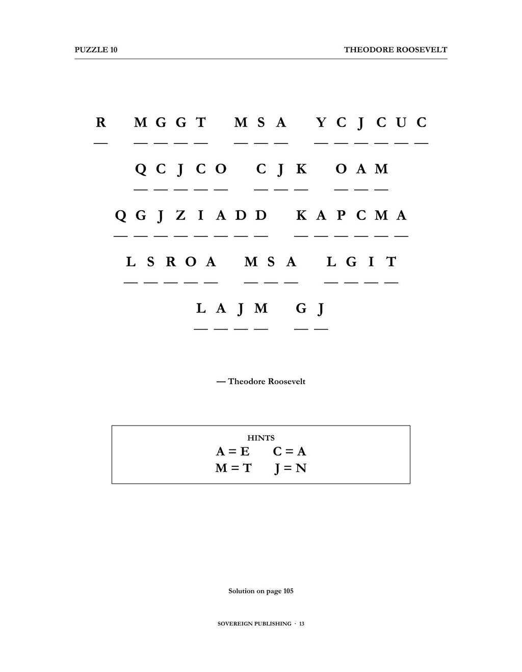 Cryptograms — Theodore Roosevelt — Digital Edition