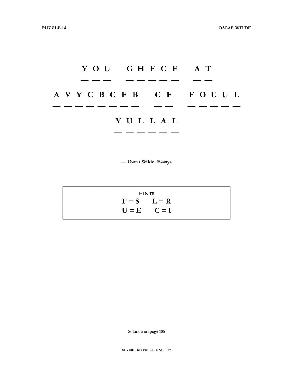 Cryptograms — Oscar Wilde — Digital Edition