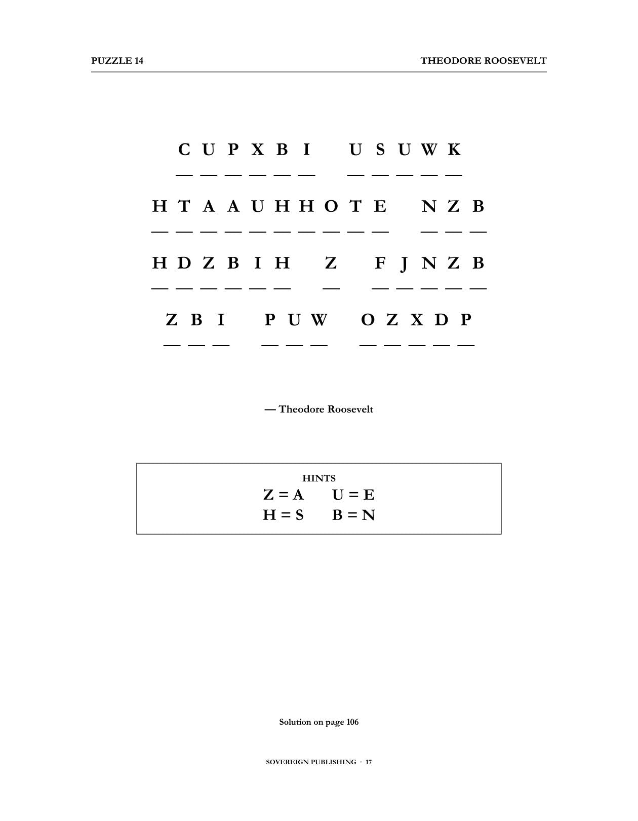 Cryptograms — Theodore Roosevelt — Digital Edition