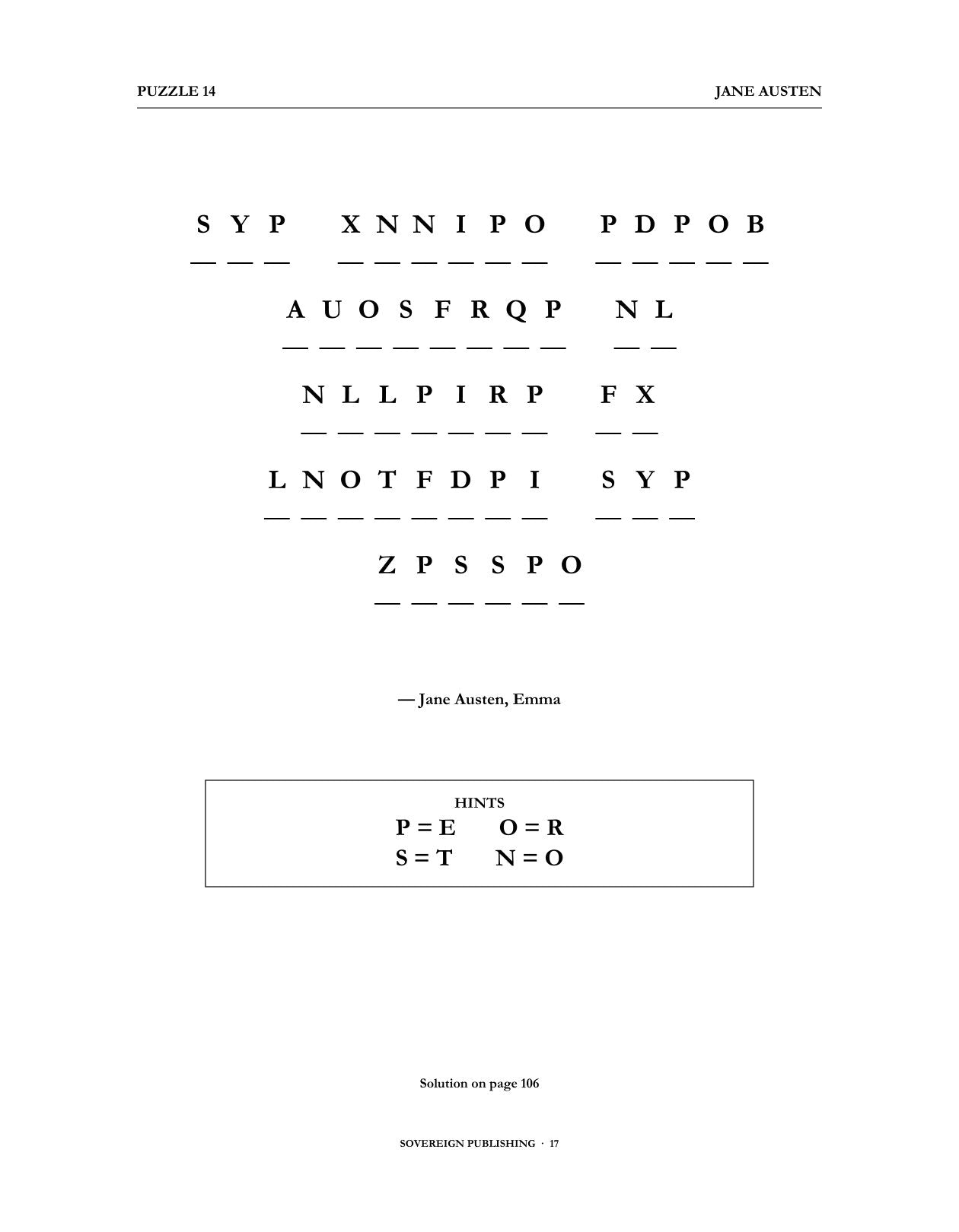 Cryptograms — Jane Austen — Digital Edition
