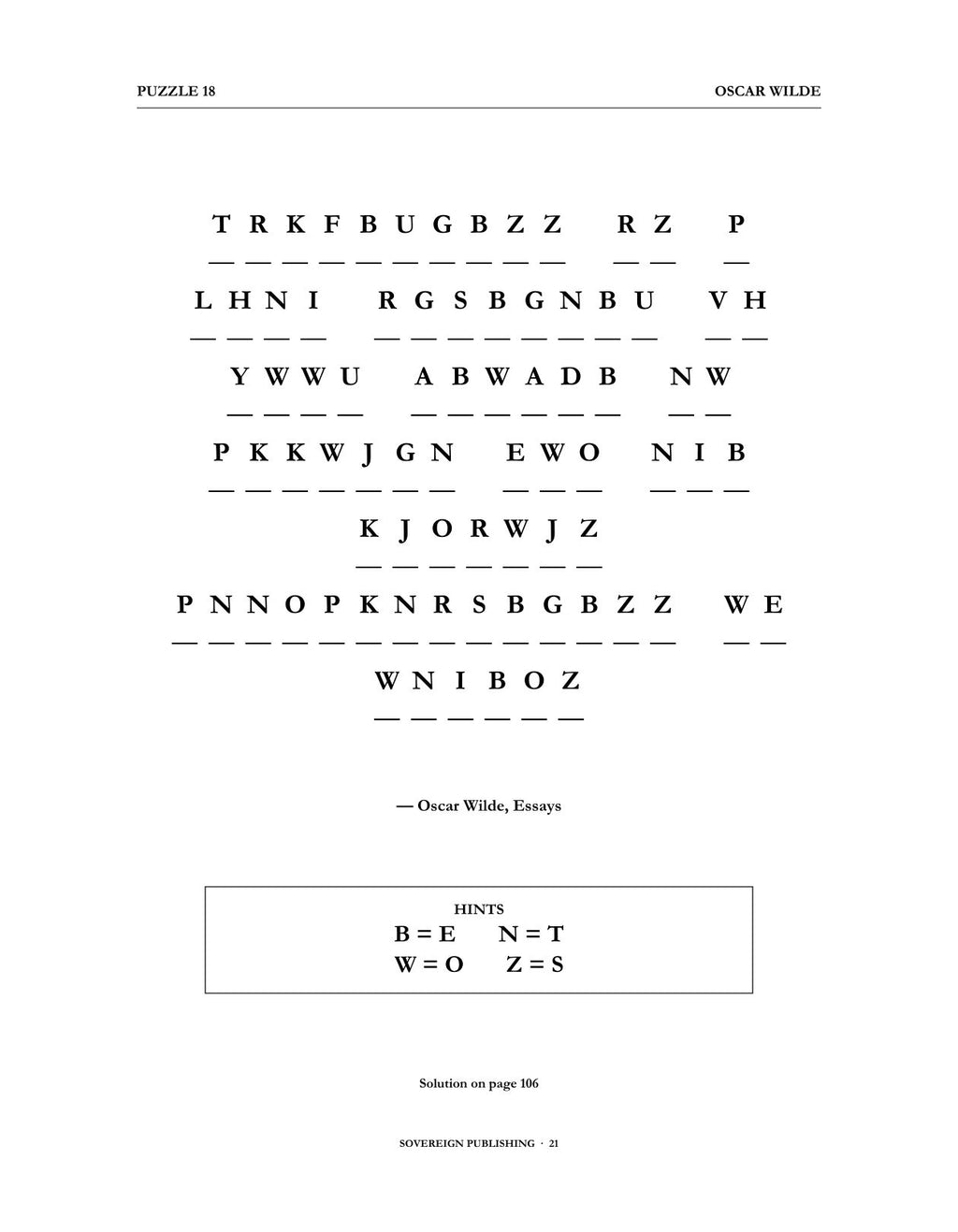 Cryptograms — Oscar Wilde — Digital Edition