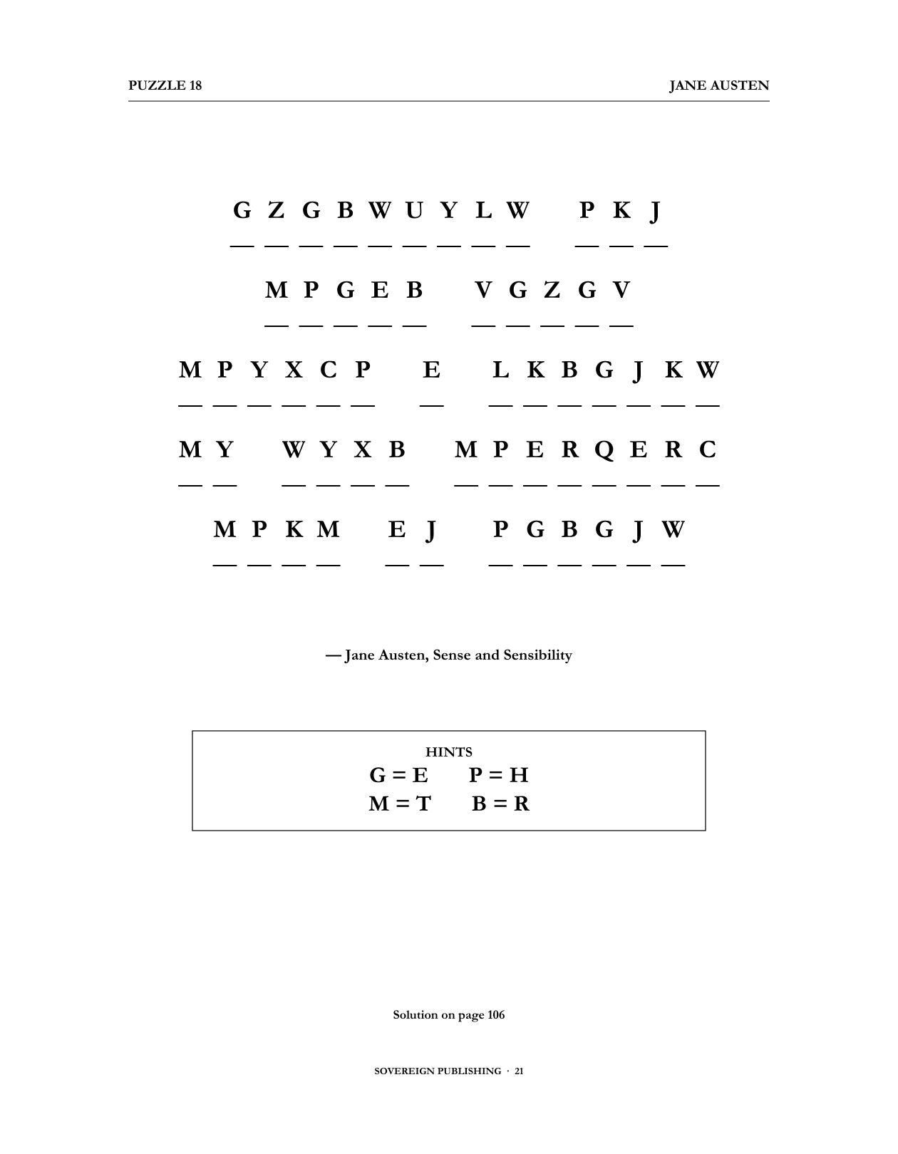 Cryptograms — Jane Austen — Digital Edition