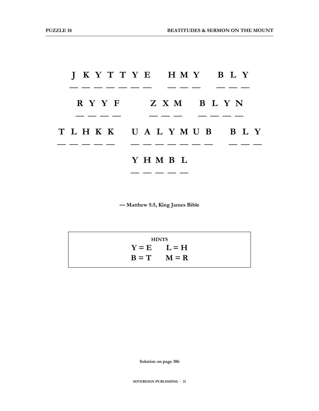 Cryptograms — Beatitudes & Sermon on the Mount — Digital Edition
