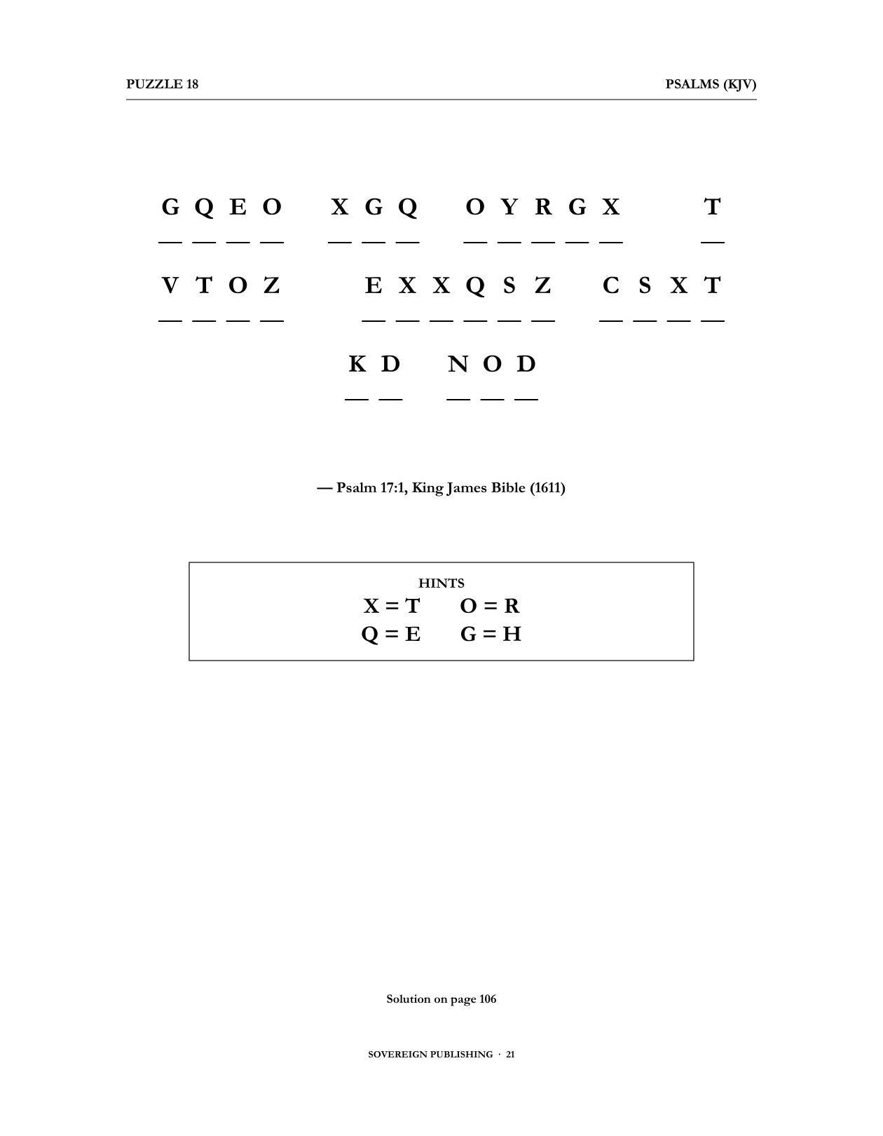 Cryptograms — Psalms (KJV) — Digital Edition