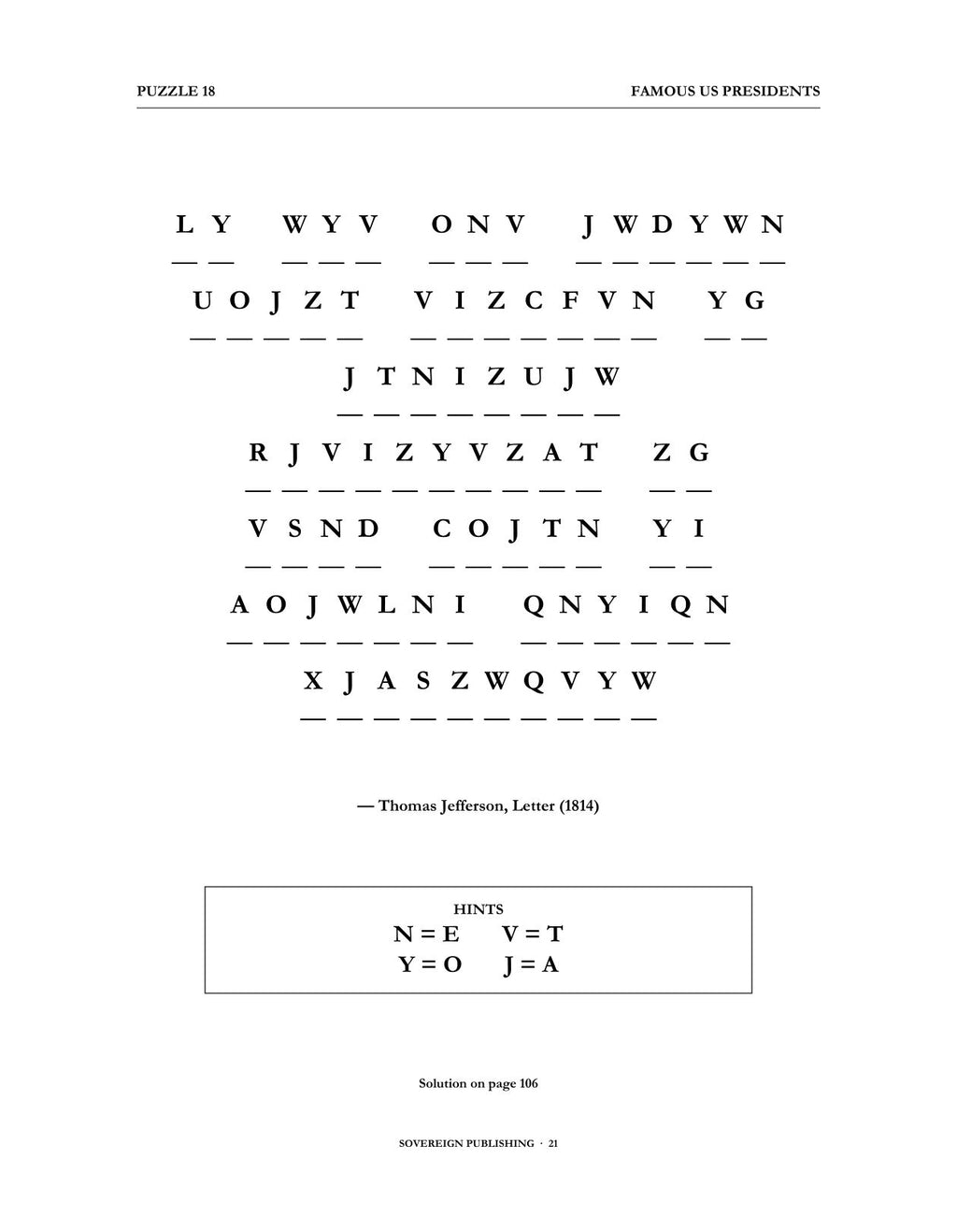 Cryptograms — Famous US Presidents — Digital Edition