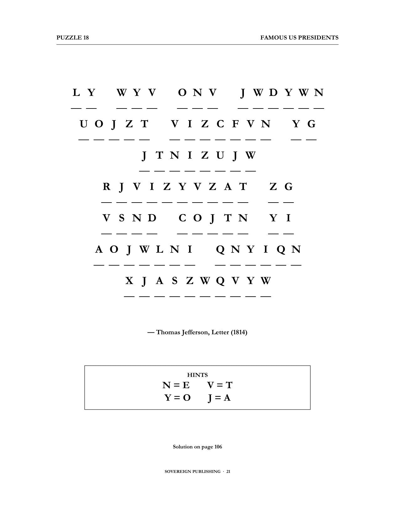 Cryptograms — Famous US Presidents — Digital Edition