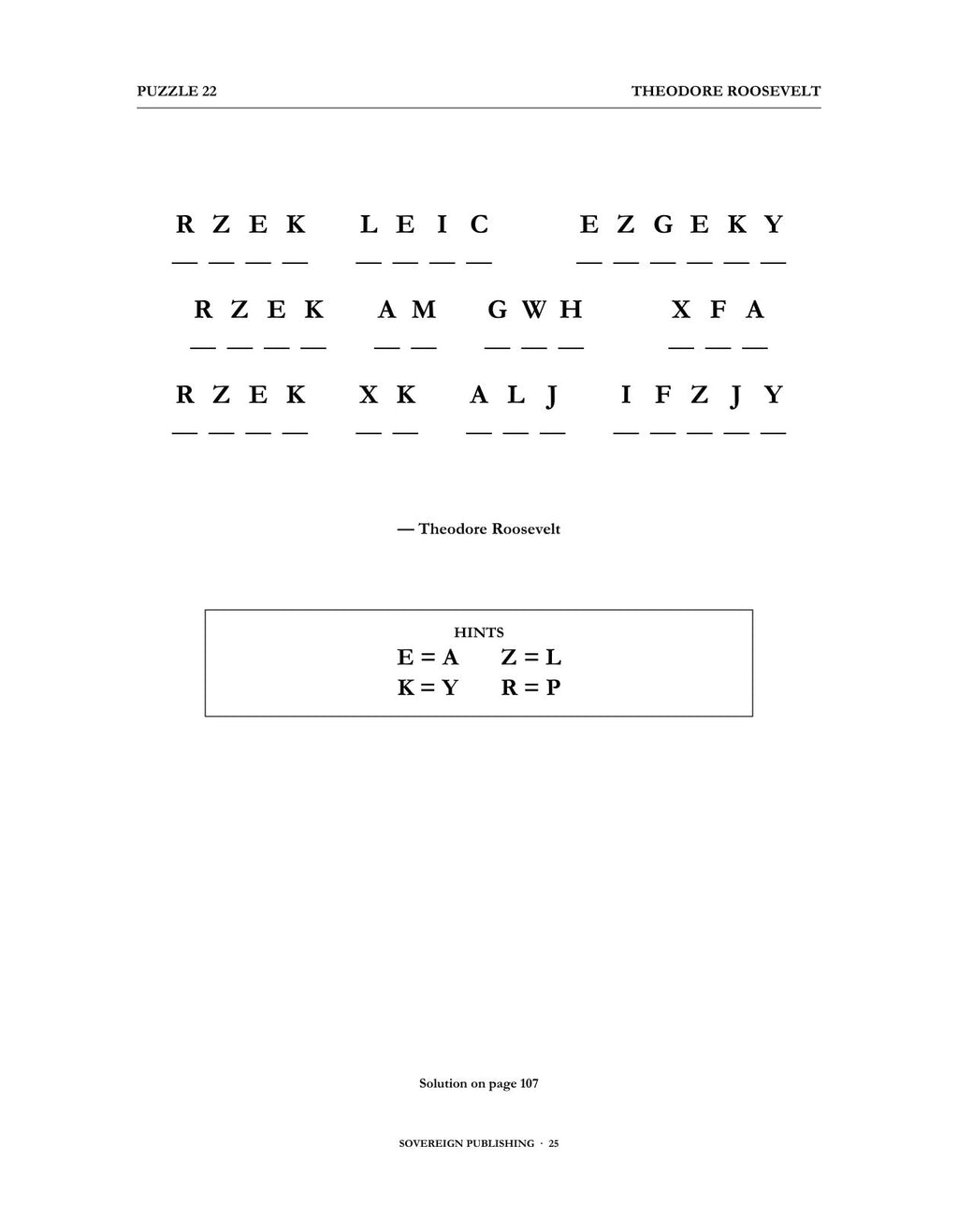 Cryptograms — Theodore Roosevelt — Digital Edition