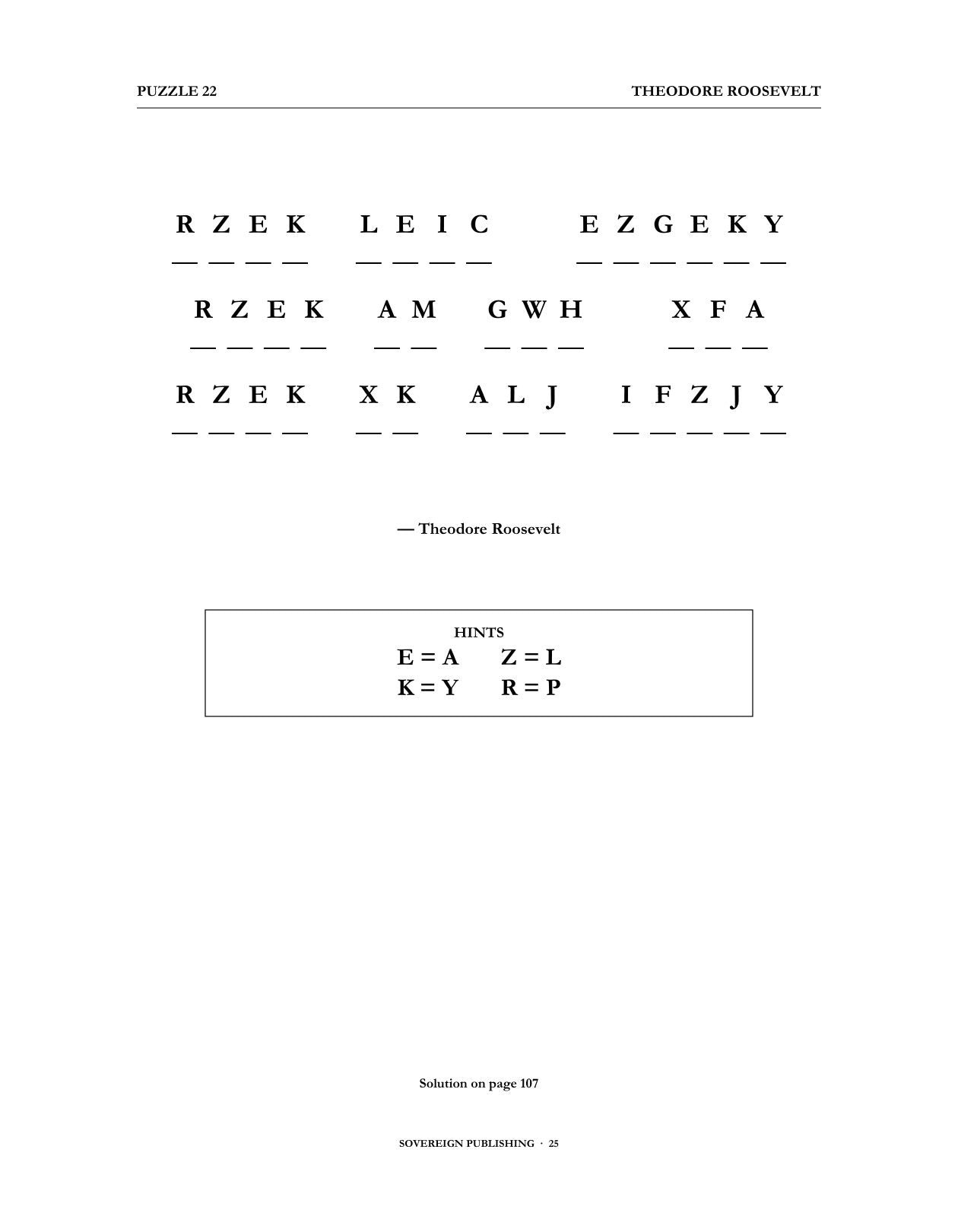 Cryptograms — Theodore Roosevelt — Digital Edition