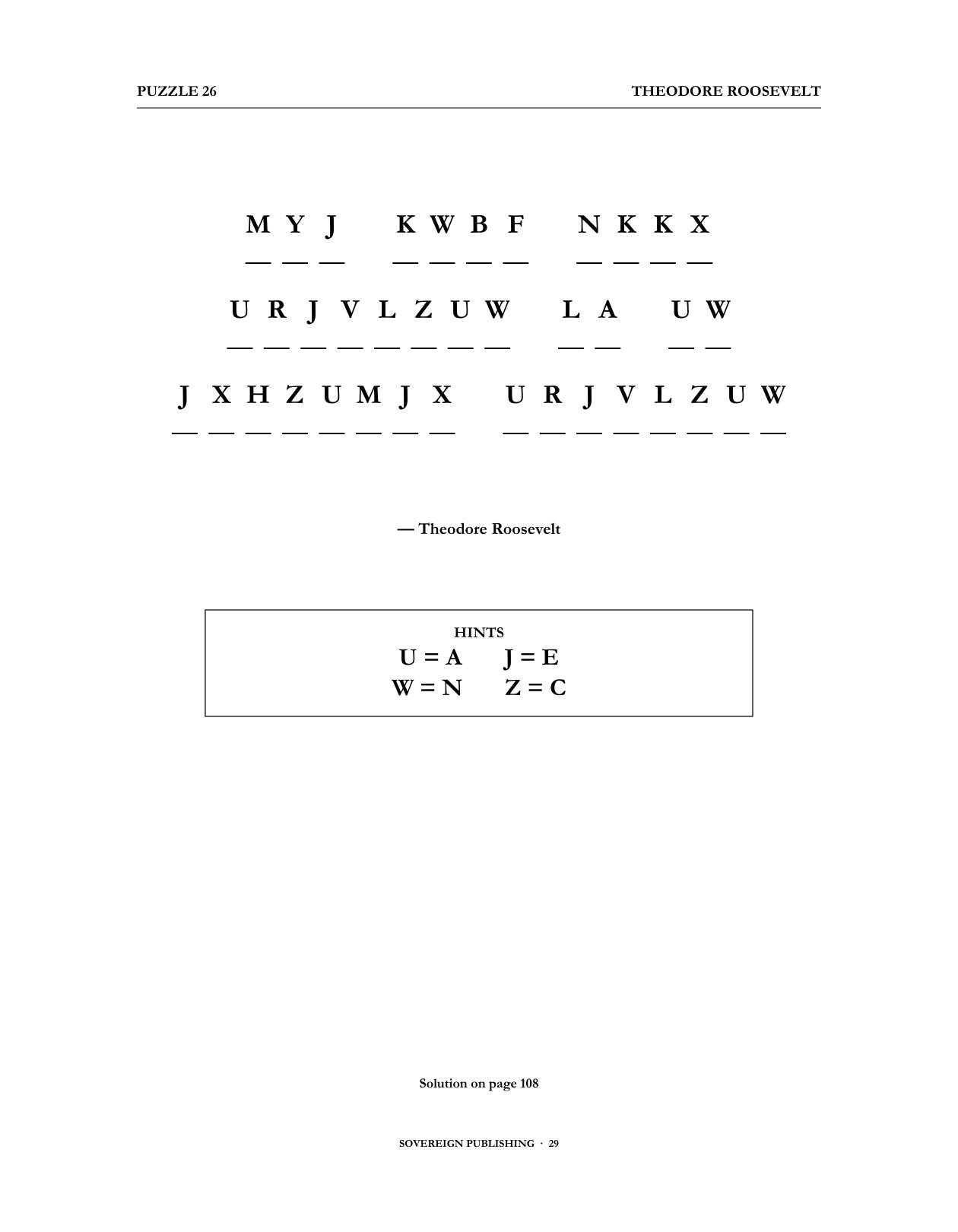 Cryptograms — Theodore Roosevelt — Digital Edition