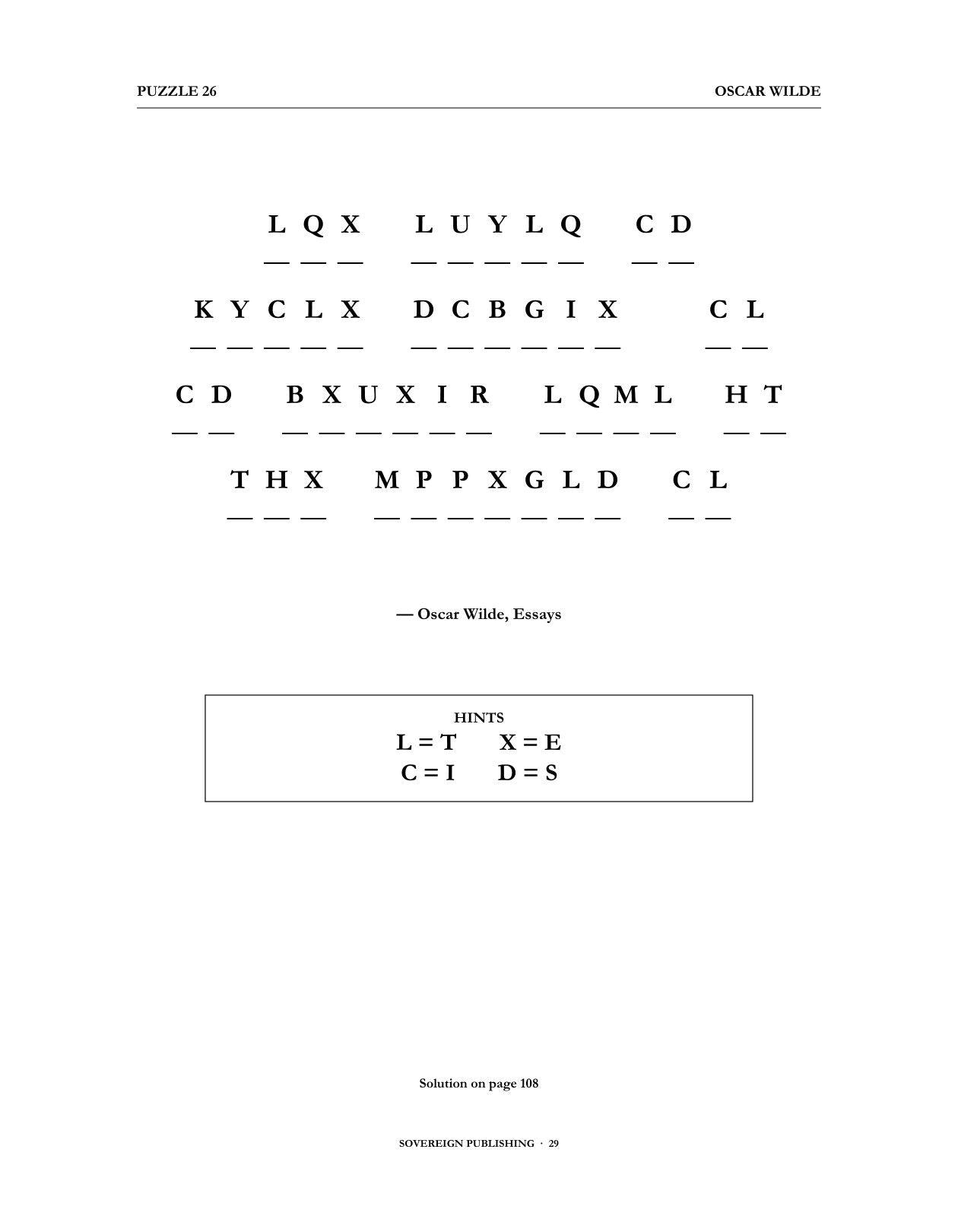 Cryptograms — Oscar Wilde — Digital Edition