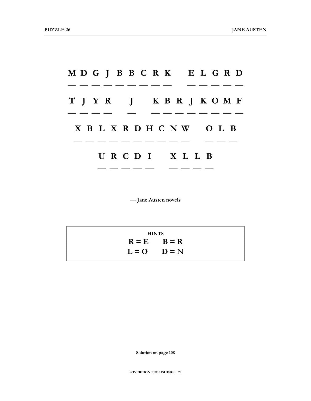 Cryptograms — Jane Austen — Digital Edition