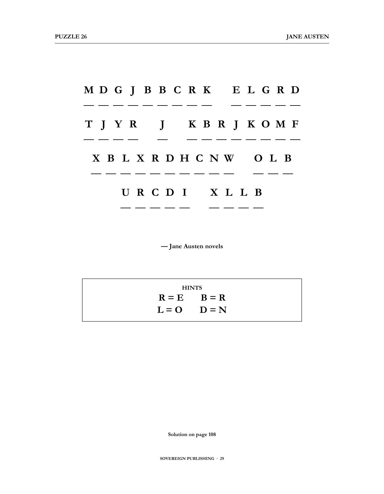 Cryptograms — Jane Austen — Digital Edition