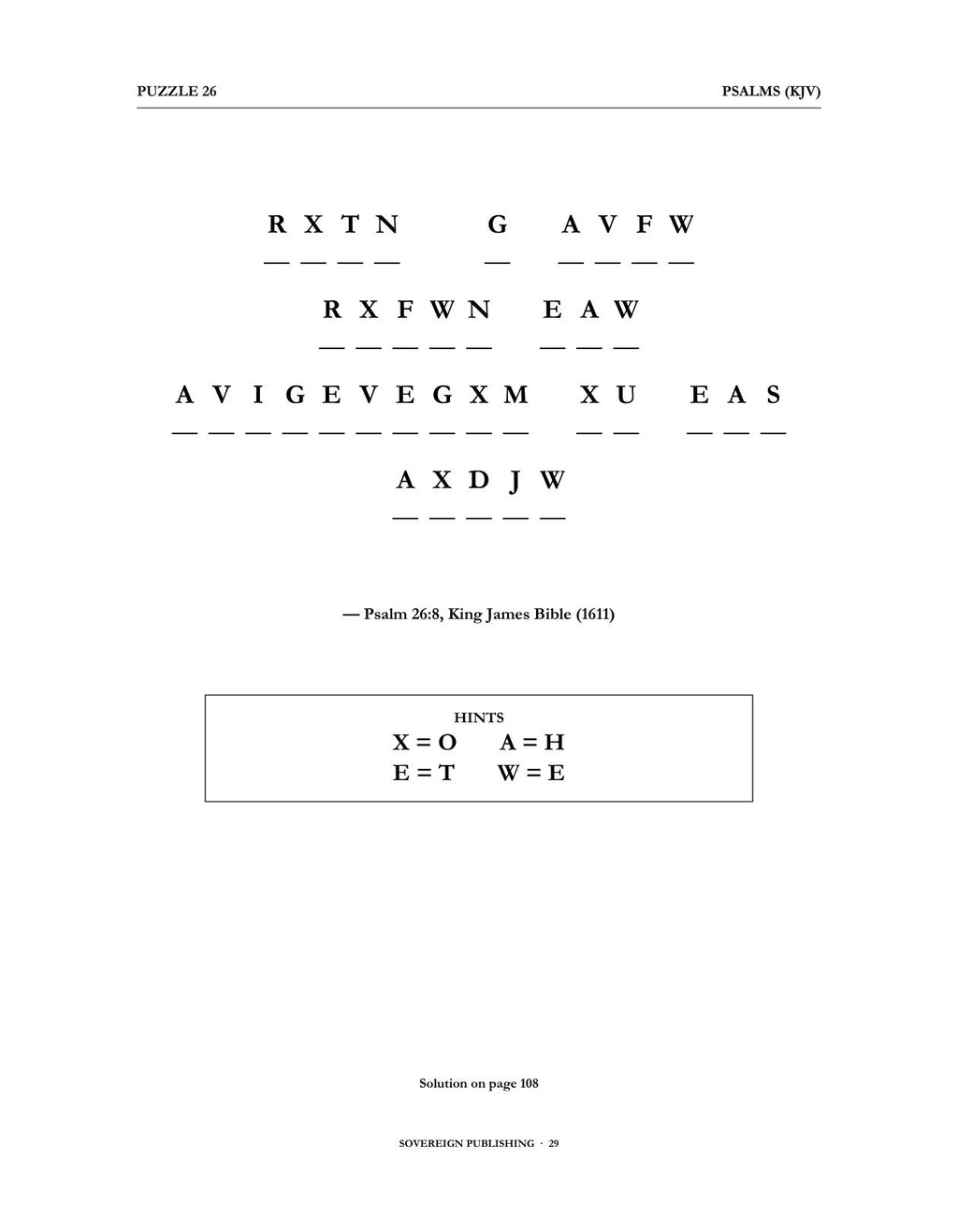 Cryptograms — Psalms (KJV) — Digital Edition