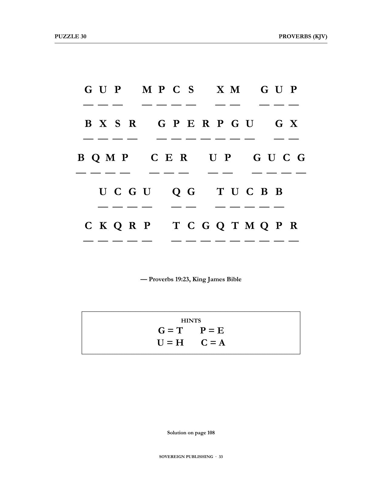 Cryptograms — Proverbs (KJV) — Digital Edition