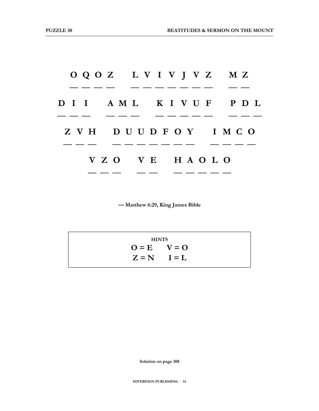 Cryptograms — Beatitudes & Sermon on the Mount — Digital Edition
