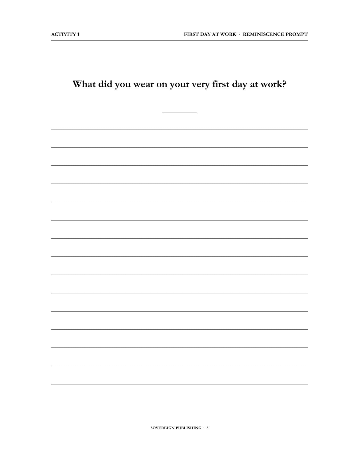 A Memory Book — Working Life and First Jobs — Digital Edition