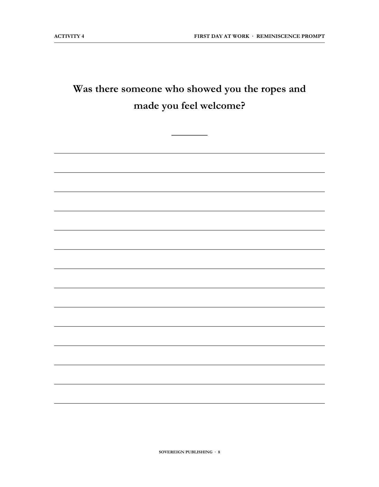 A Memory Book — Working Life and First Jobs — Digital Edition
