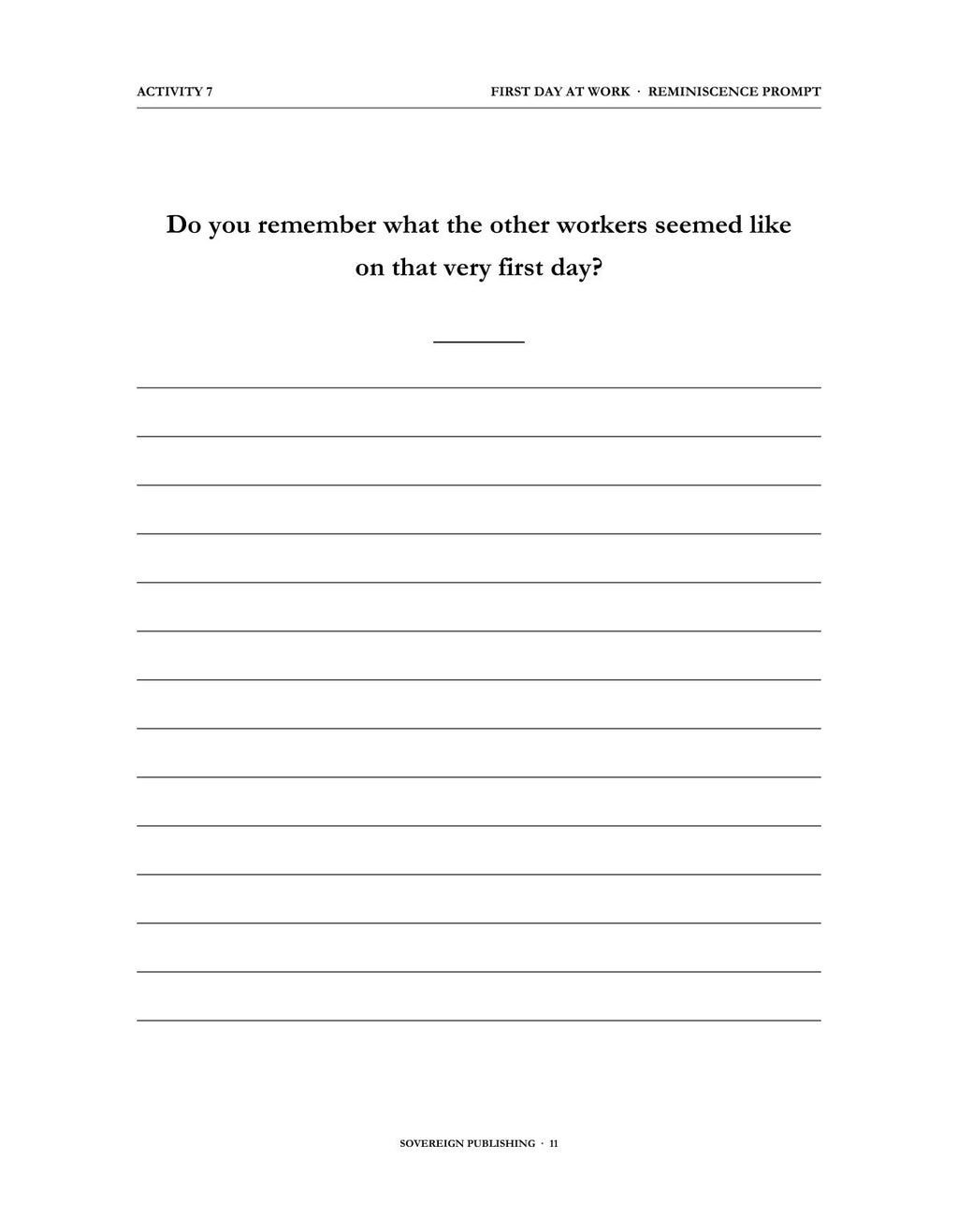 A Memory Book — Working Life and First Jobs — Digital Edition