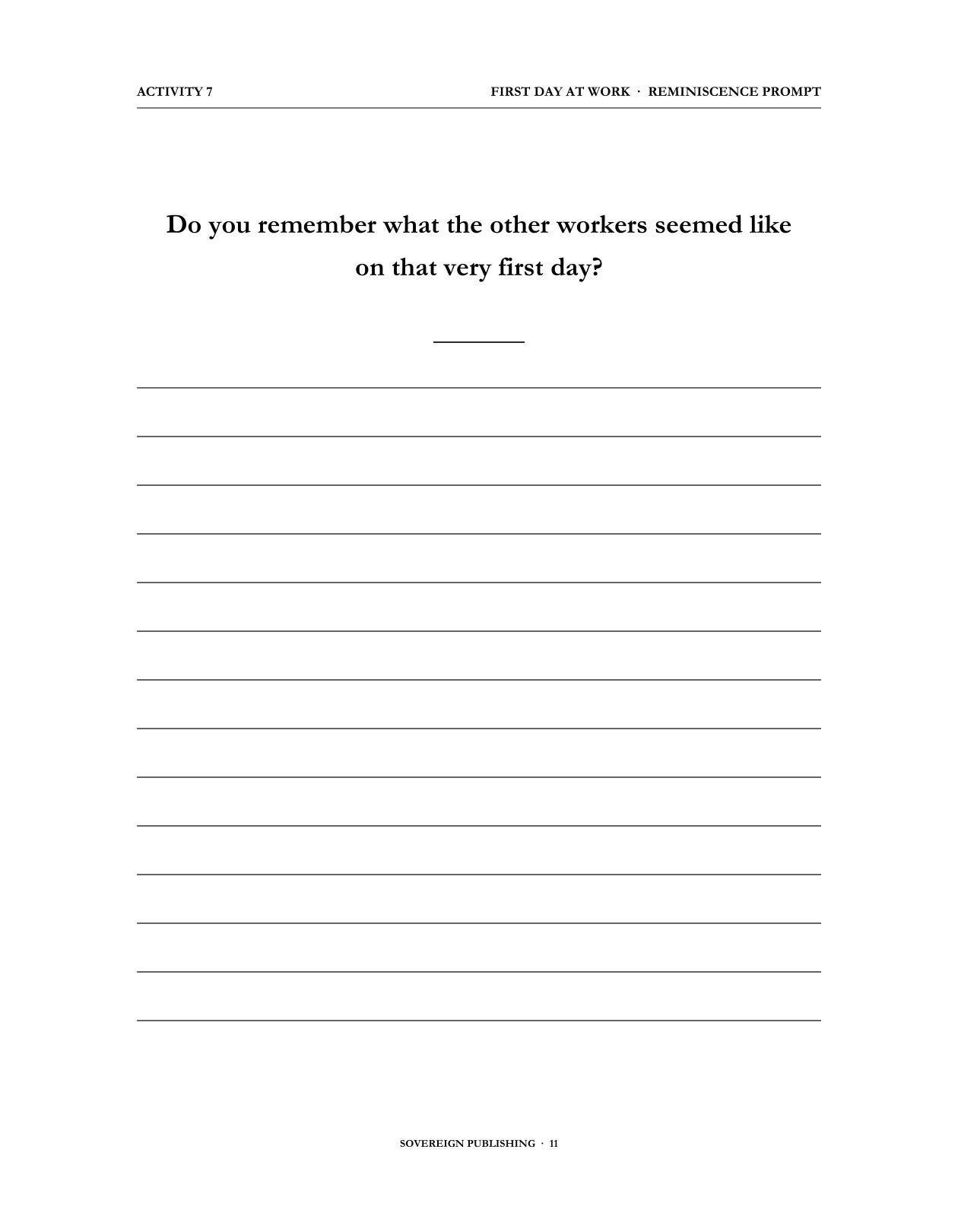 A Memory Book — Working Life and First Jobs — Digital Edition